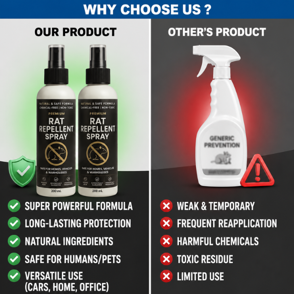 Premium Rat Repellent Spray – Keep Rats Away Naturally (Pack of 3)