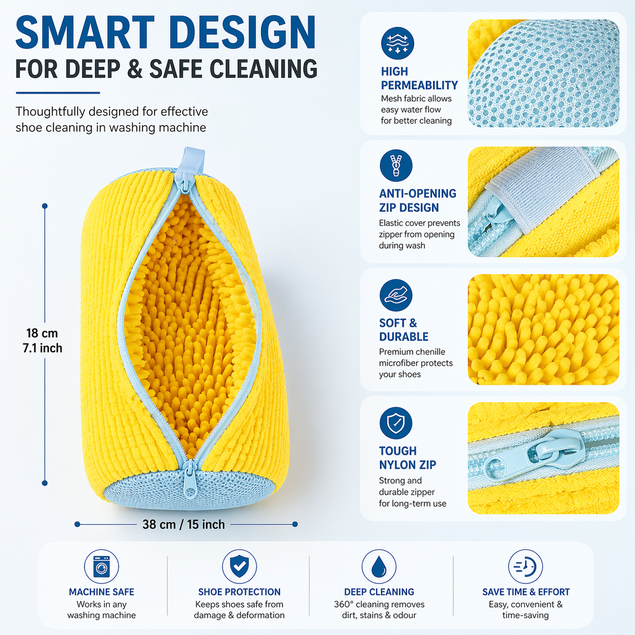Shoe Washing Bag for Machine - Reusable & Durable